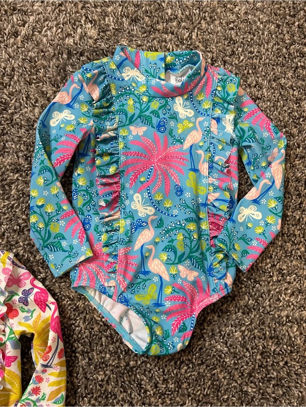Mini Boden One Piece Rashgard Swimsuits bundle of 2, size 6/9 Month.